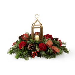 The I'll be Home for Christmas Centerpiece  from Clifford's where roses are our specialty